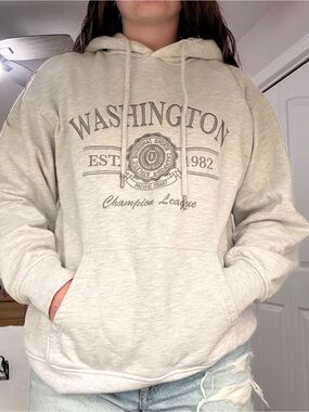 Garage Washington Graphic Hoodie - Light Gray